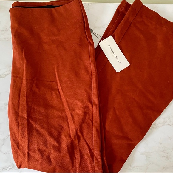 Carolina Belle Rust Orange Flare Pants - Picture 1 of 2
